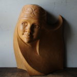 アイヌ　木彫り　彫刻　一刀彫　槐　メノコ アイヌ 木彫り 彫刻 一刀彫 槐 メノコ アイヌ メノコレリーフ 木彫