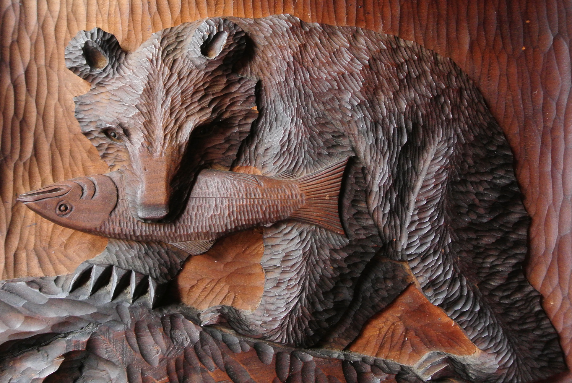 木彫り熊のレリーフ - アンティーク雑貨・古道具の札幌 アンティーク 